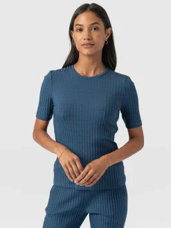 Best Saint and Sofia Adaline Tee - Teal Rib