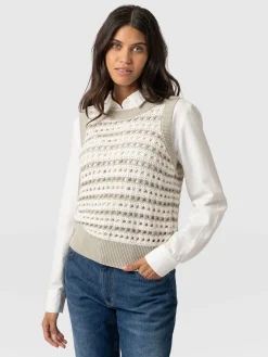 Clearance Saint and Sofia Adler Sleeveless Knit - Beige