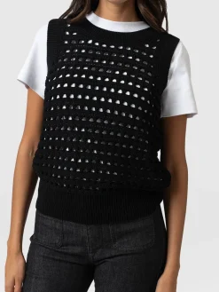 Discount Saint and Sofia Adler Sleeveless Knit - Black
