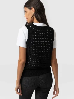 Discount Saint and Sofia Adler Sleeveless Knit - Black