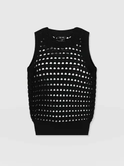 Discount Saint and Sofia Adler Sleeveless Knit - Black