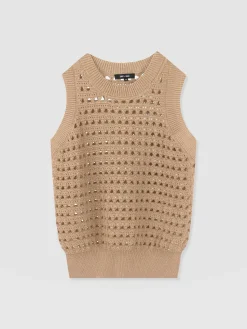 Fashion Saint and Sofia Adler Sleeveless Knit - Camel