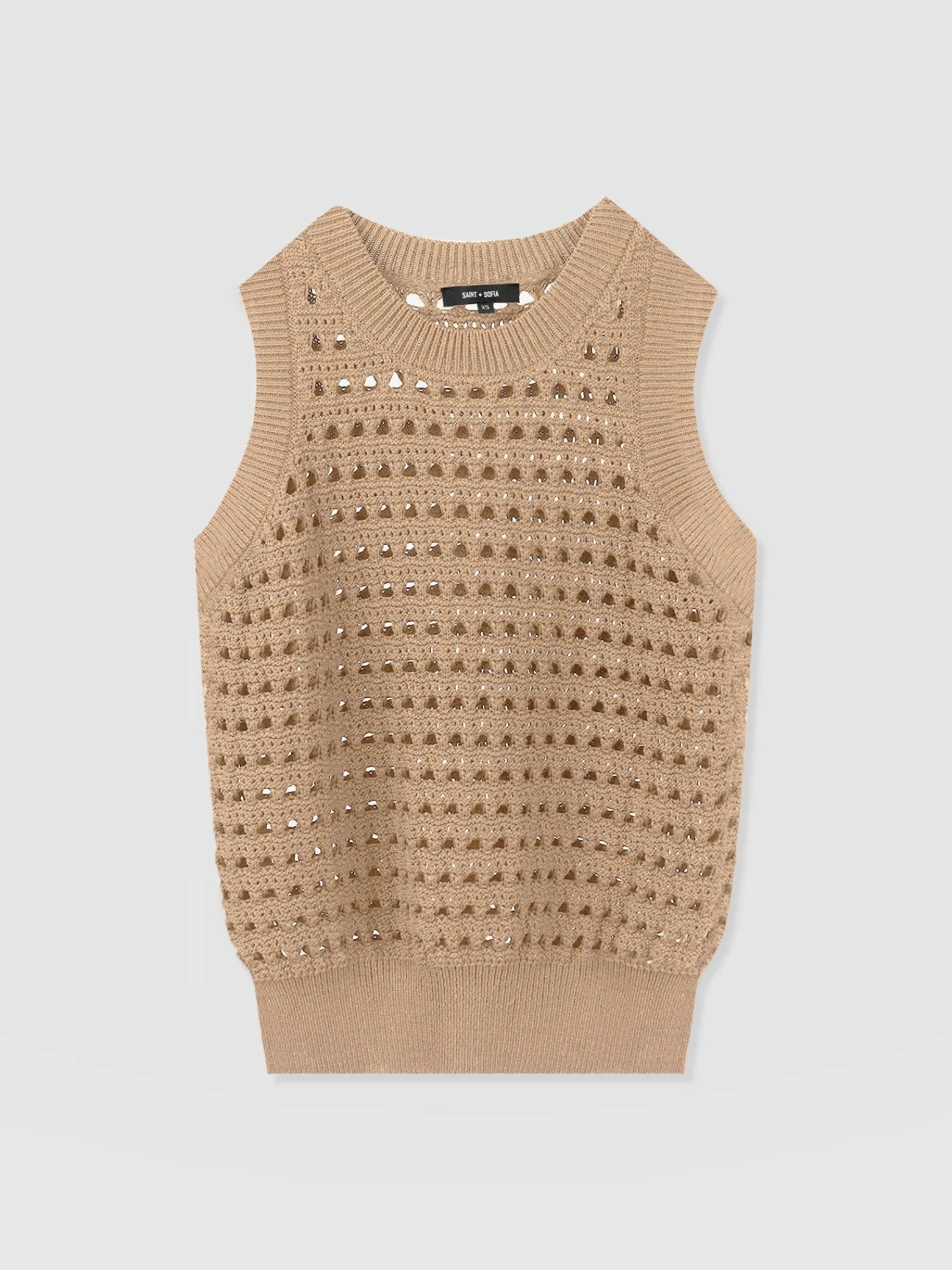 Fashion Saint and Sofia Adler Sleeveless Knit - Camel