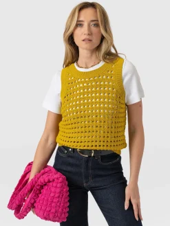 Outlet Saint and Sofia Adler Sleeveless Knit - Mustard