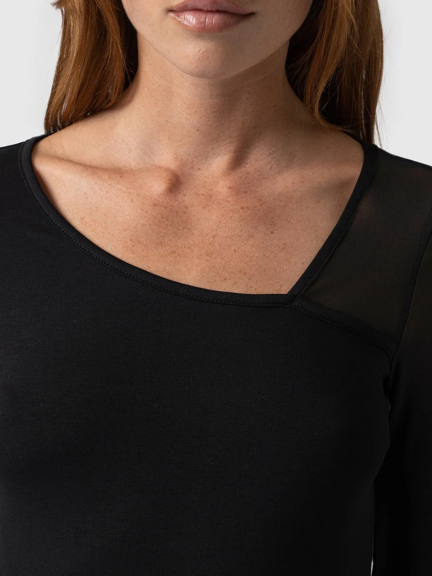 Clearance Saint and Sofia Aimee Cut Out Long Sleeve Tee - Black