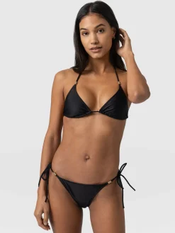 Online Saint and Sofia Alba Tie Side Bikini Bottom - Black