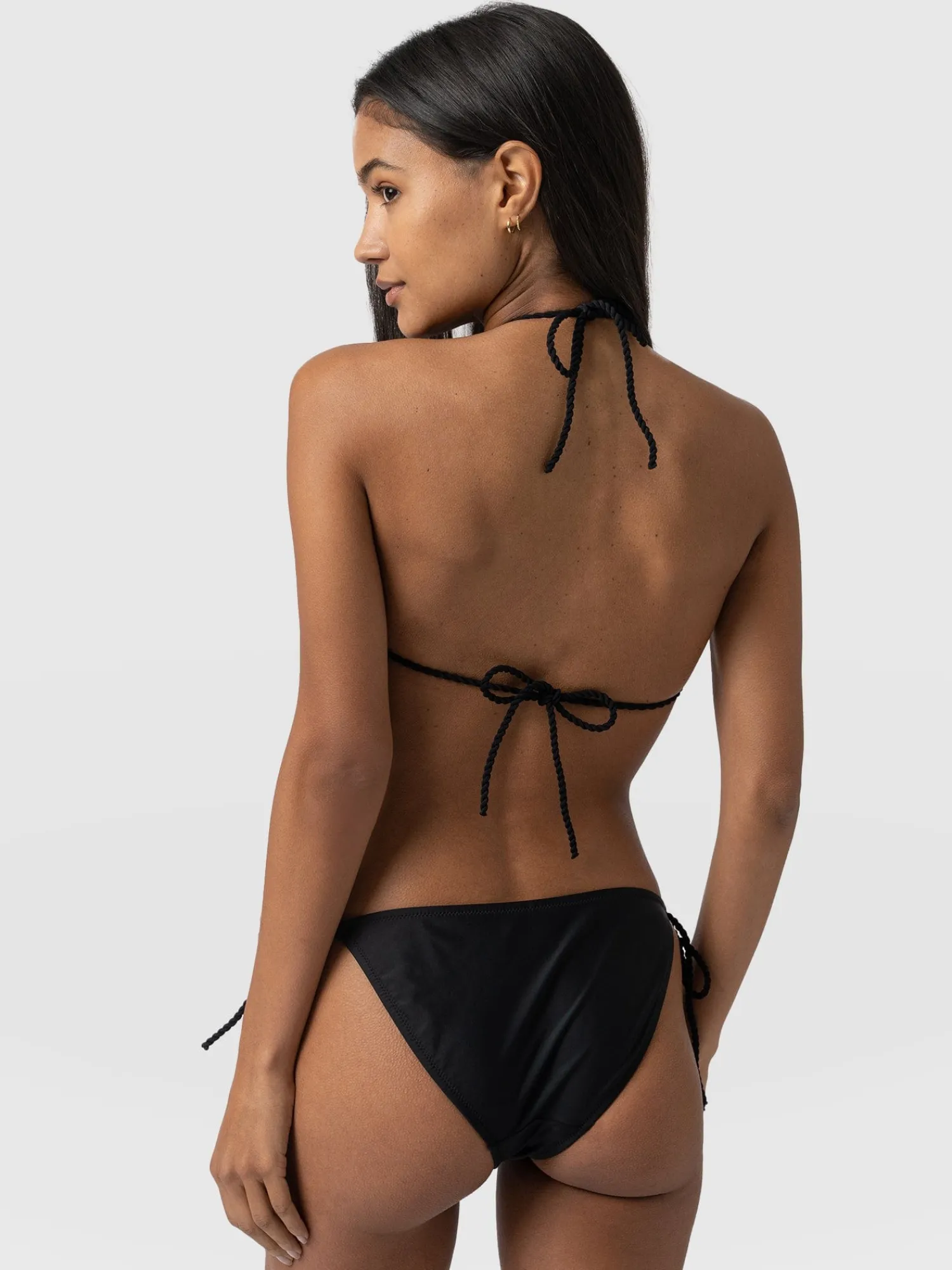 Online Saint and Sofia Alba Tie Side Bikini Bottom - Black