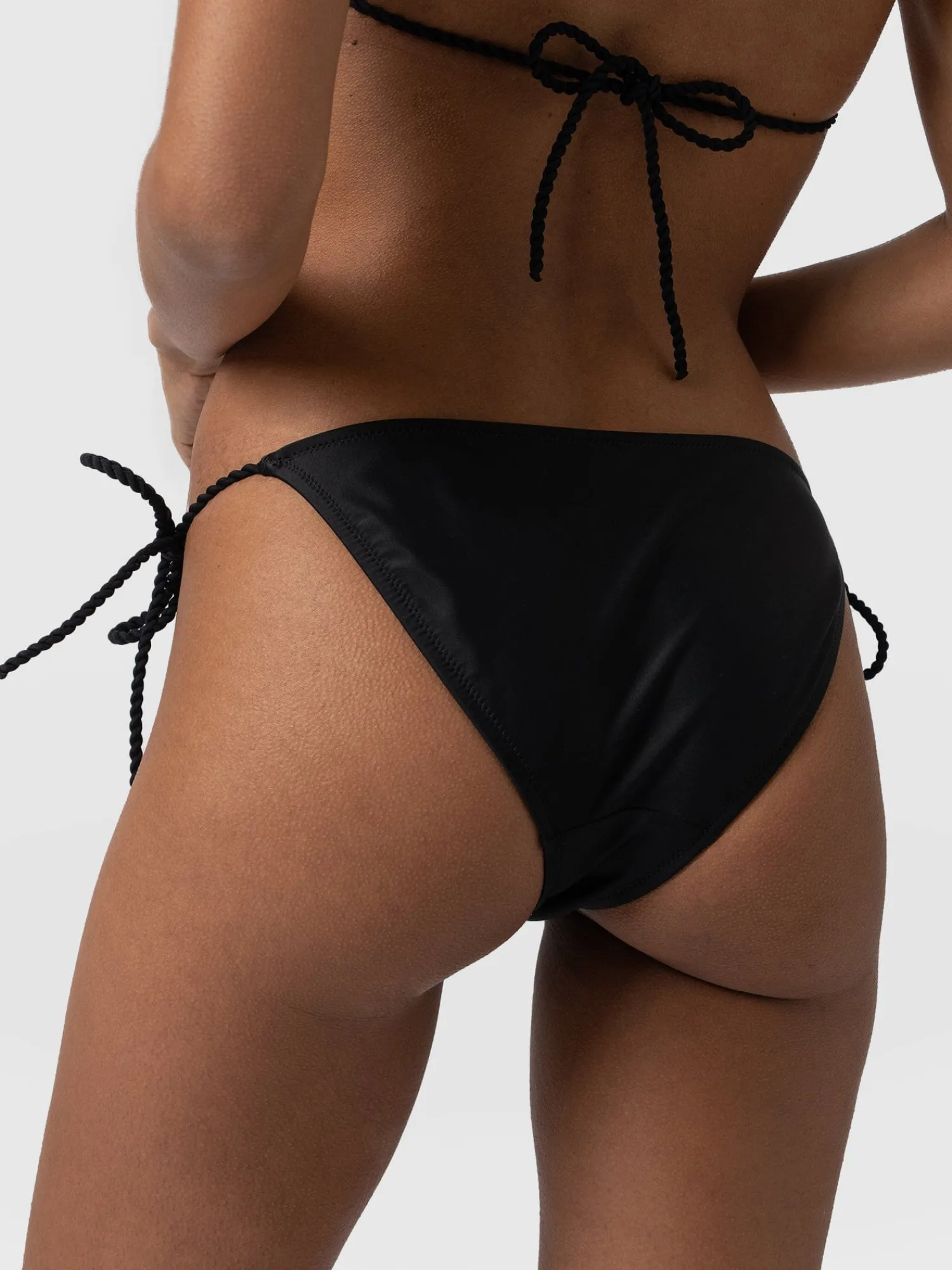 Online Saint and Sofia Alba Tie Side Bikini Bottom - Black