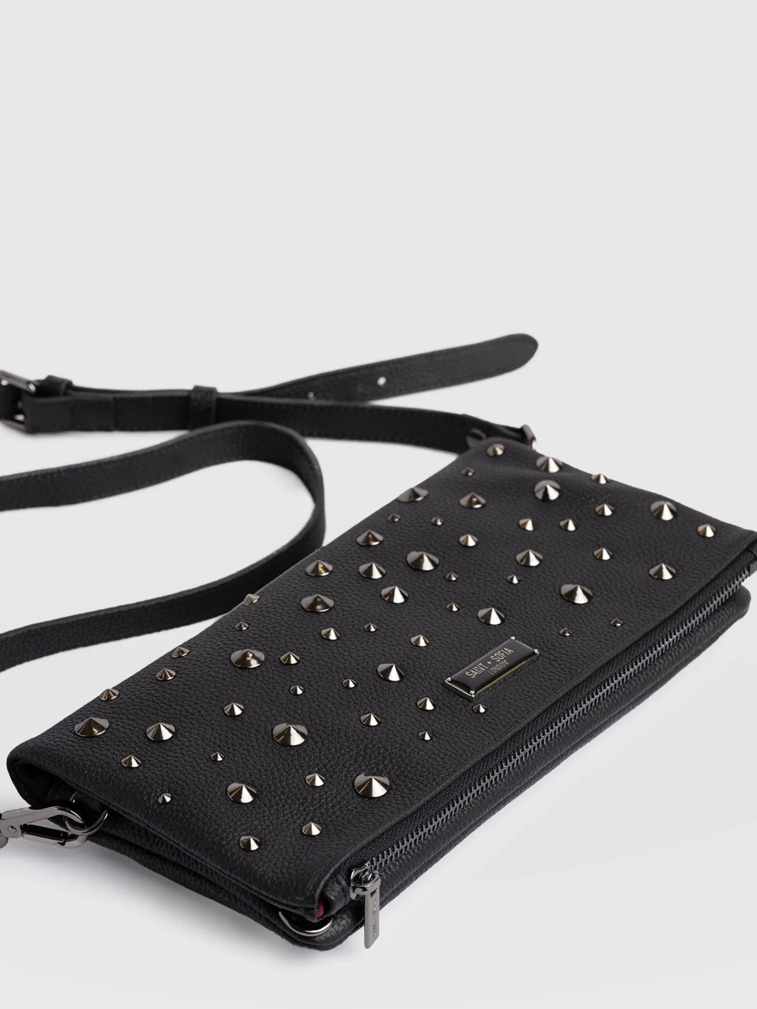 Clearance Saint and Sofia Alexis Studded Clutch - Black
