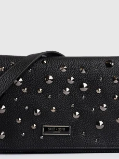 Clearance Saint and Sofia Alexis Studded Clutch - Black
