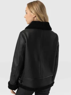 New Saint and Sofia Amelia Aviator Jacket - Black