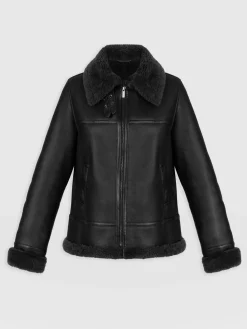 New Saint and Sofia Amelia Aviator Jacket - Black