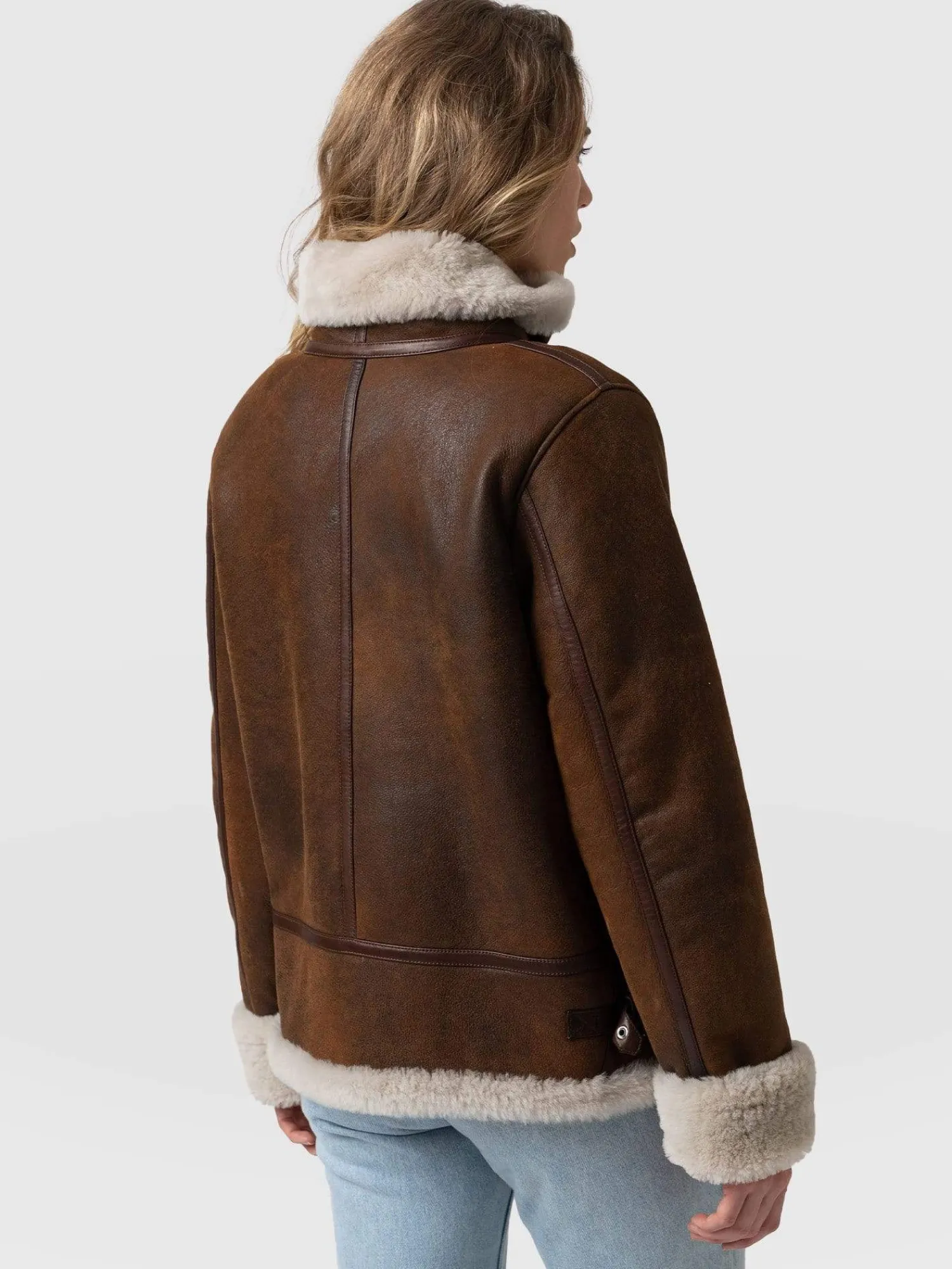 Online Saint and Sofia Amelia Aviator Jacket - Brown