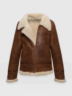 Online Saint and Sofia Amelia Aviator Jacket - Brown