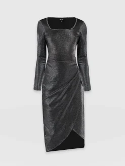 Online Saint and Sofia Amelia Wrap Dress - Silver