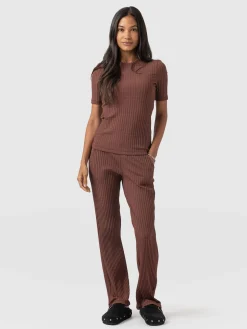 Hot Saint and Sofia Apartment Pant - Maroon Rib