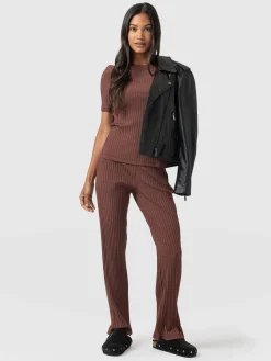 Hot Saint and Sofia Apartment Pant - Maroon Rib