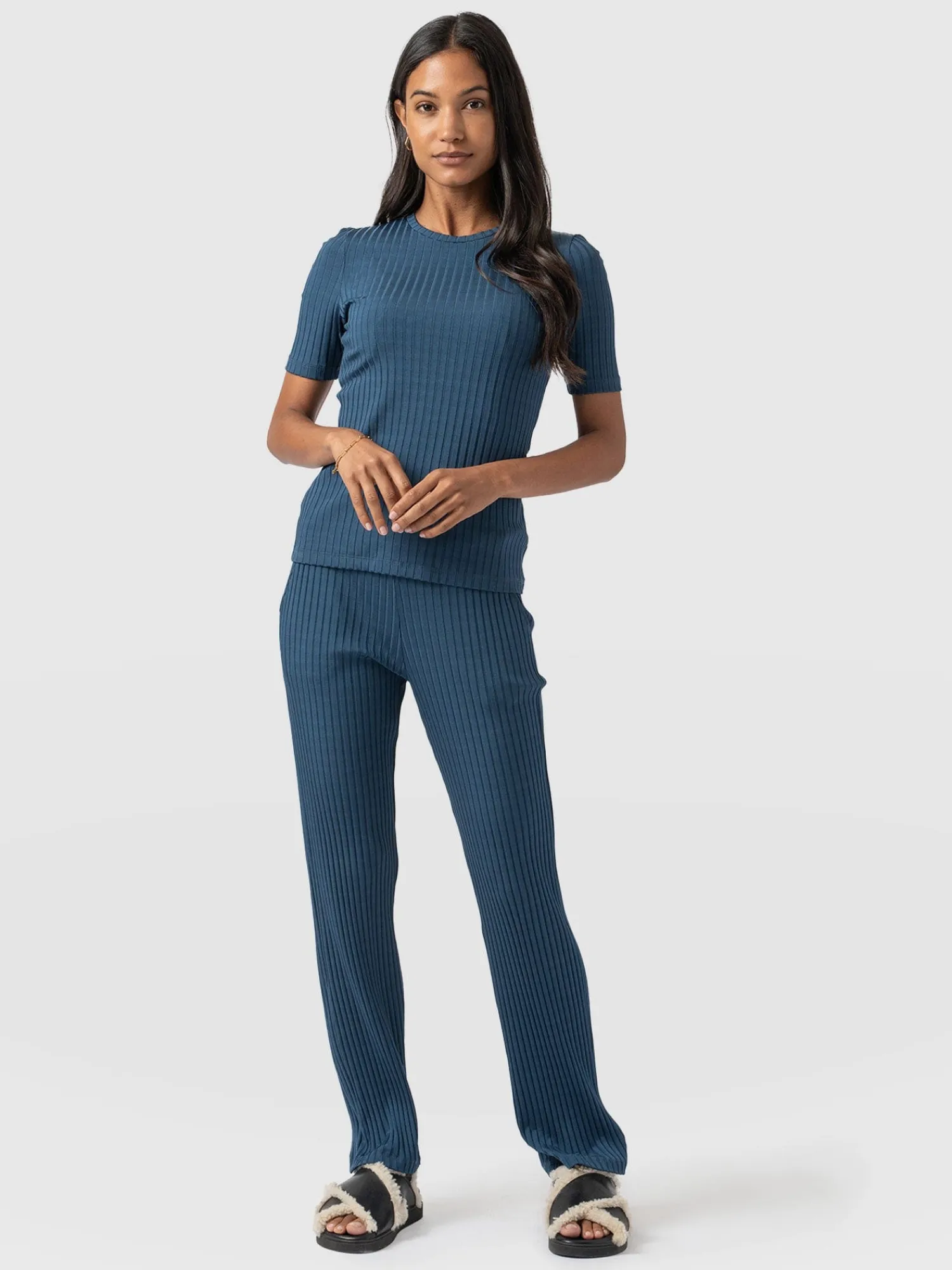 Hot Saint and Sofia Apartment Pant - Teal Rib