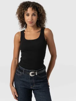 Fashion Saint and Sofia Asher Scoop Neck Vest - Black