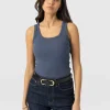 Discount Saint and Sofia Asher Scoop Neck Vest - Dusty Blue