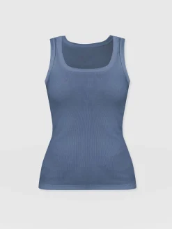 Discount Saint and Sofia Asher Scoop Neck Vest - Dusty Blue