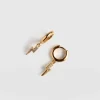 New Saint and Sofia Astral Lightning Charm Drop Earrings - Gold