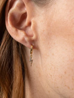 New Saint and Sofia Astral Lightning Charm Drop Earrings - Gold