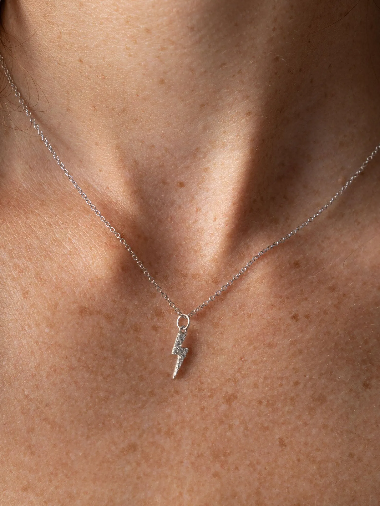 Hot Saint and Sofia Astral Lightning Charm Necklace - Silver