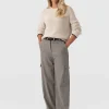Best Saint and Sofia Astrid Cargo Pant - Brown Herringbone