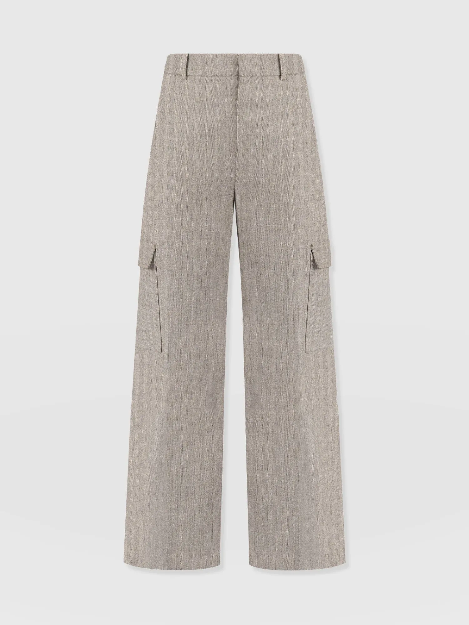 Best Saint and Sofia Astrid Cargo Pant - Brown Herringbone