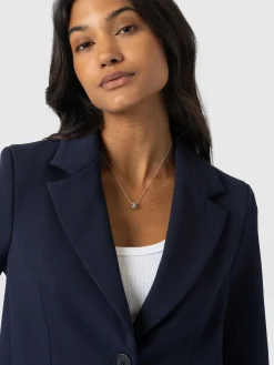 New Saint and Sofia Astrid Cropped Blazer - Navy