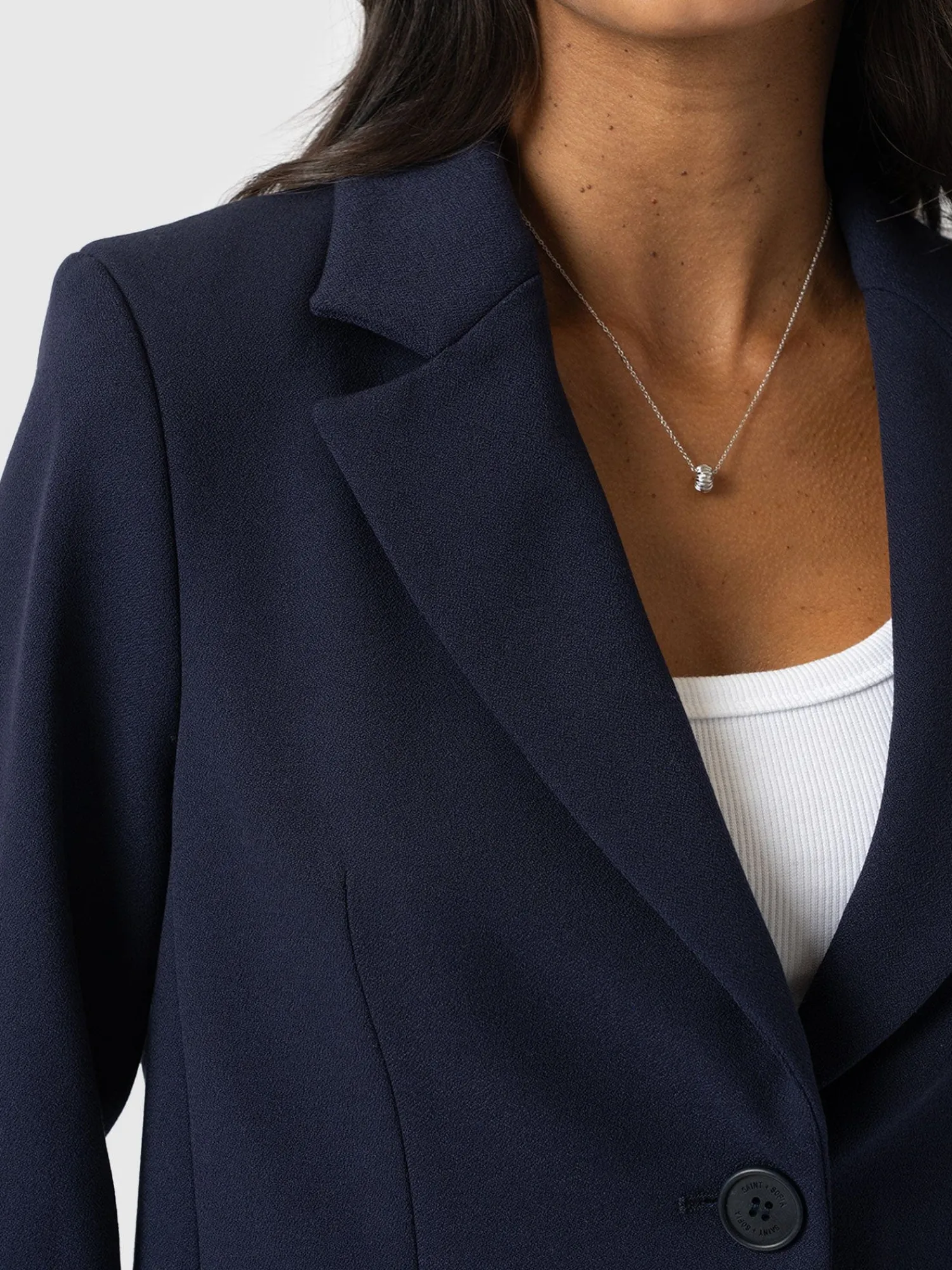 New Saint and Sofia Astrid Cropped Blazer - Navy