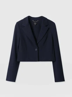 New Saint and Sofia Astrid Cropped Blazer - Navy