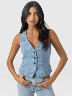 New Saint and Sofia Astrid Waistcoat - Pale Blue