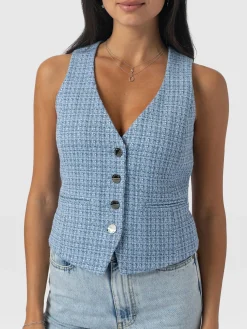 New Saint and Sofia Astrid Waistcoat - Pale Blue