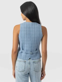 New Saint and Sofia Astrid Waistcoat - Pale Blue