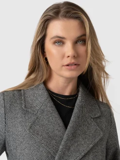 Sale Saint and Sofia Audrey Wrap Coat - Chevron