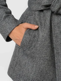 Sale Saint and Sofia Audrey Wrap Coat - Chevron