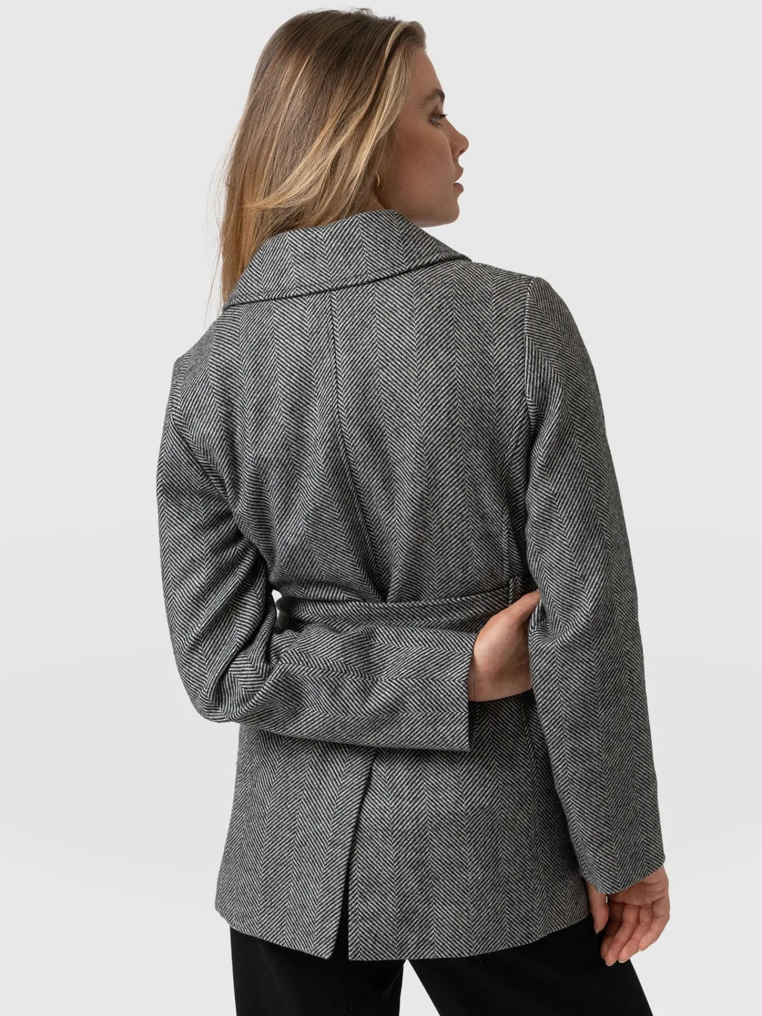 Sale Saint and Sofia Audrey Wrap Coat - Chevron