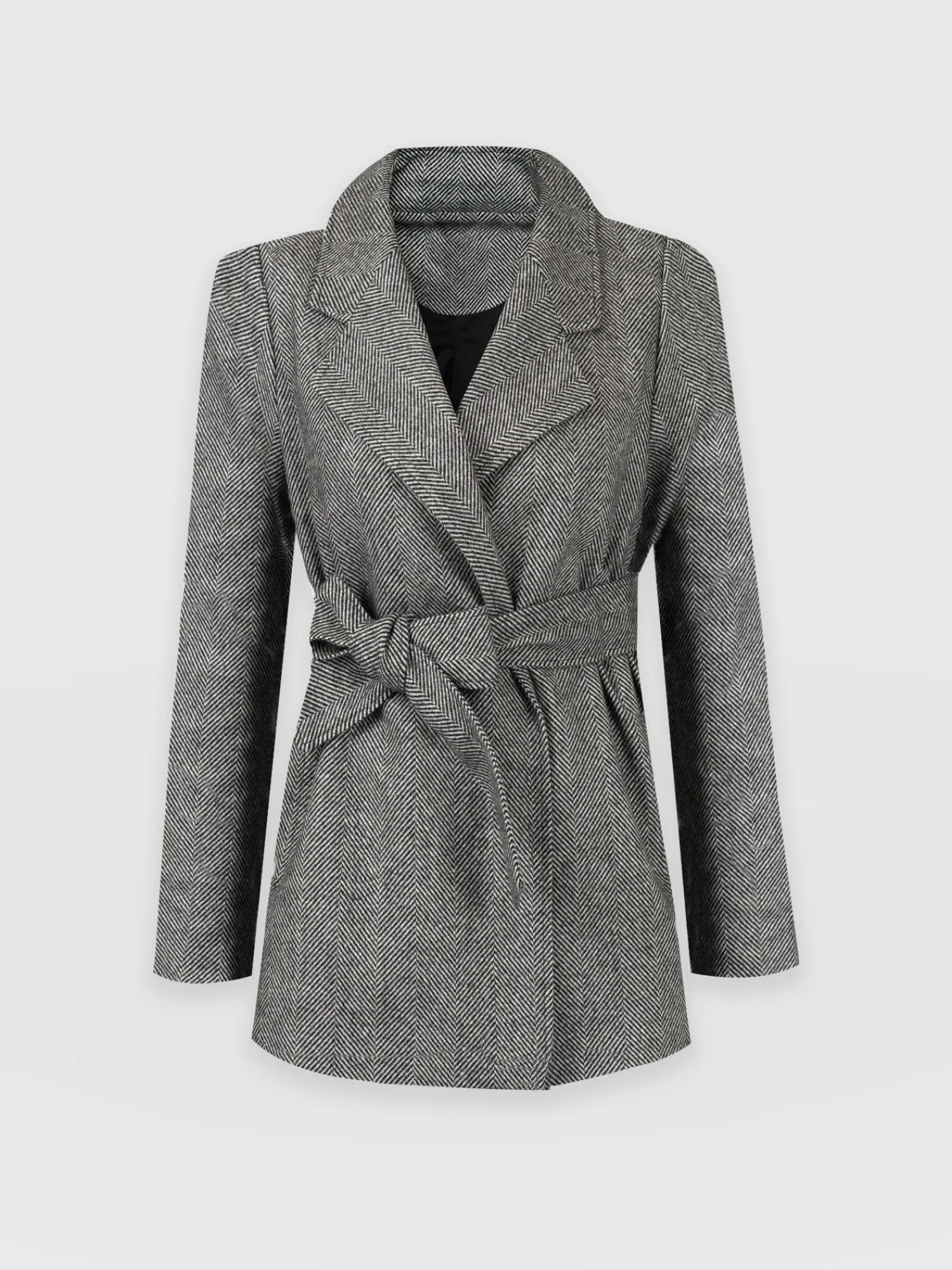 Sale Saint and Sofia Audrey Wrap Coat - Chevron