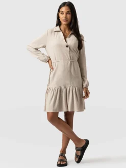 Hot Saint and Sofia Aurelia Mini Linen Dress - Oatmeal