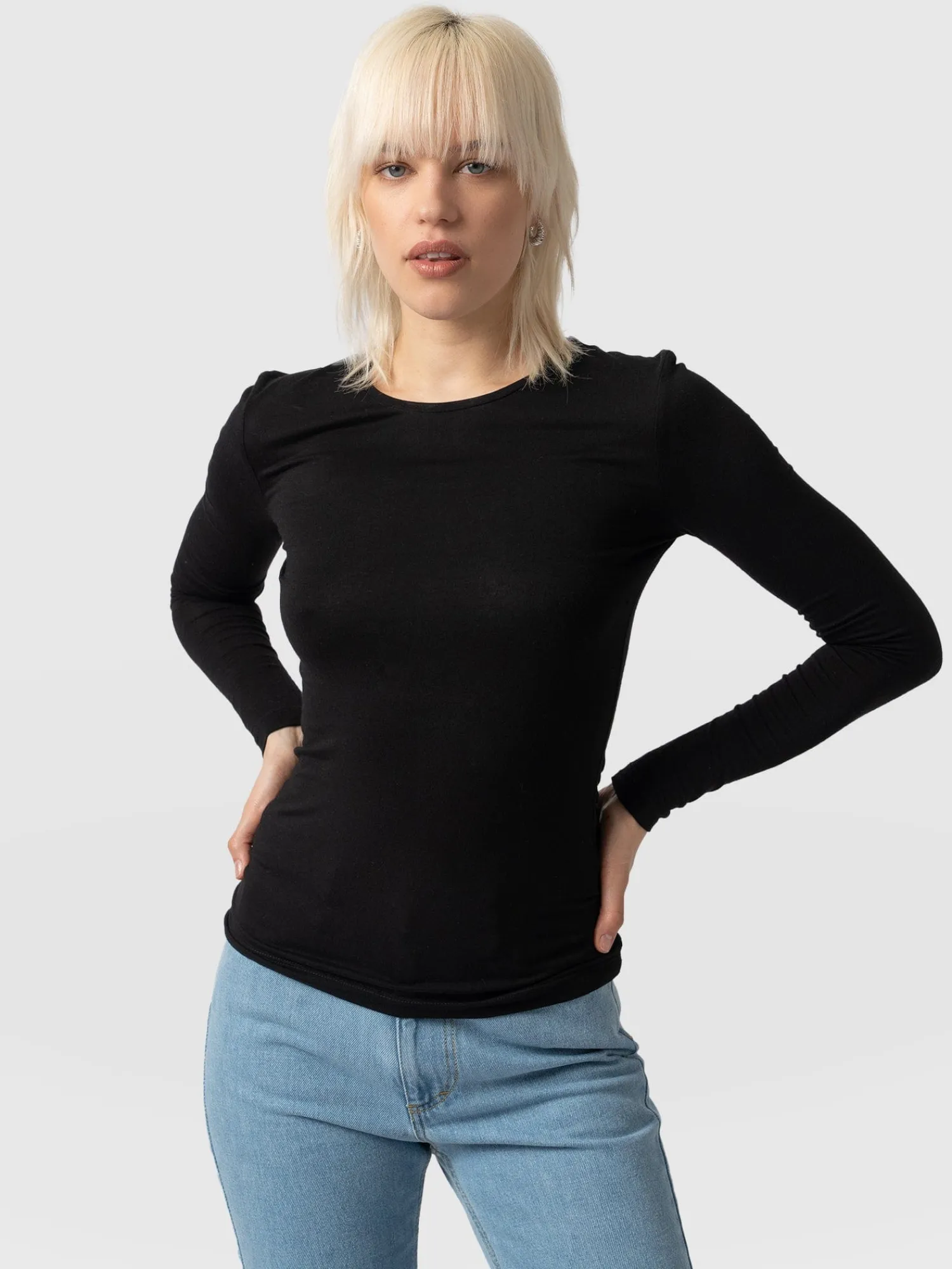 Outlet Saint and Sofia Austen Crew Neck Tee - Black