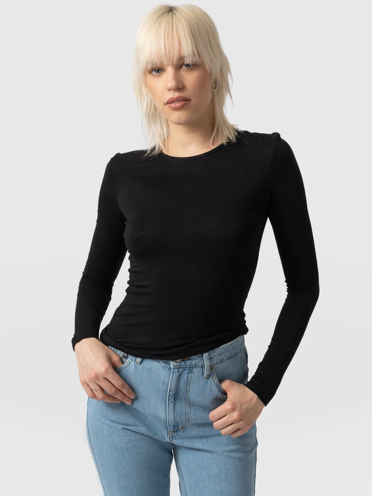 Outlet Saint and Sofia Austen Crew Neck Tee - Black