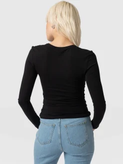 Outlet Saint and Sofia Austen Crew Neck Tee - Black