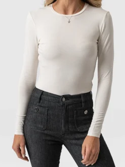 Sale Saint and Sofia Austen Crew Neck Tee - Cream