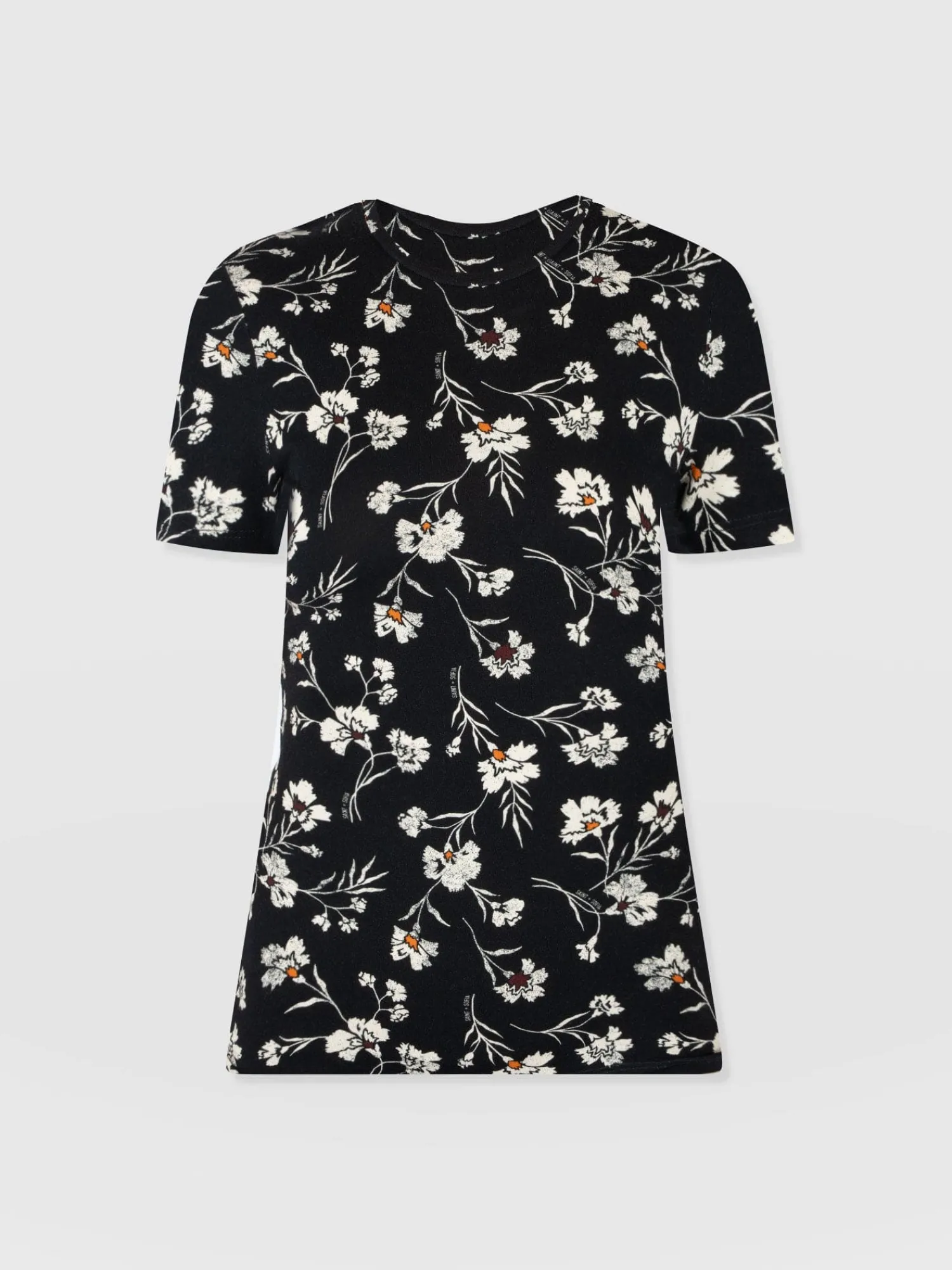 Online Saint and Sofia Austen Crew Neck Tee Short Sleeve - Black Spring Floral