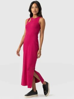 Clearance Saint and Sofia Axel Cut Out Dress - Fuchsia Pink