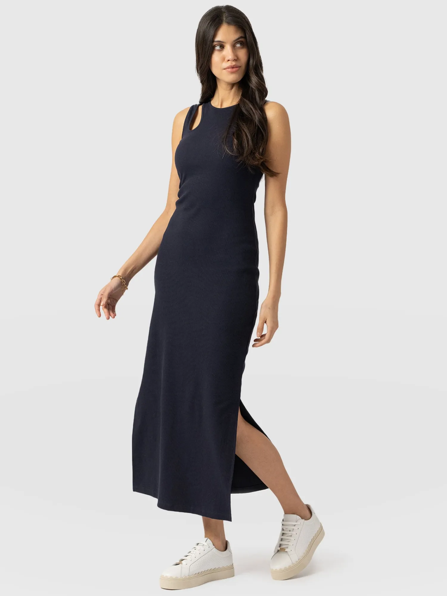 Outlet Saint and Sofia Axel Cut Out Dress - Navy