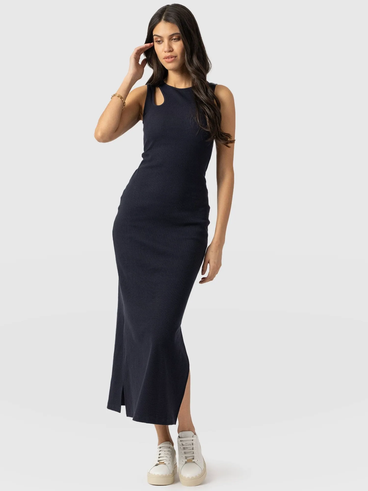Outlet Saint and Sofia Axel Cut Out Dress - Navy