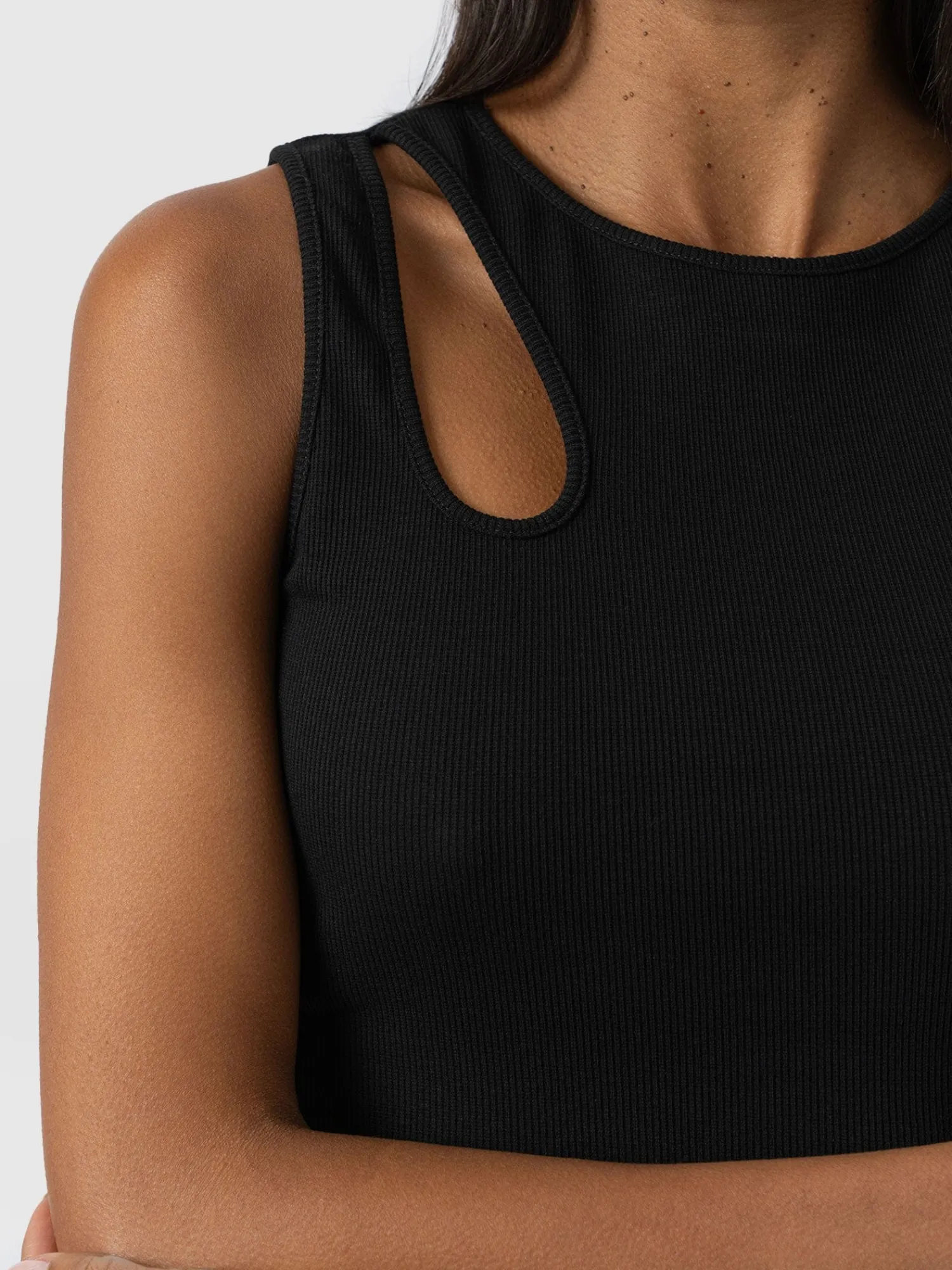 New Saint and Sofia Axel Cut Out Vest - Black